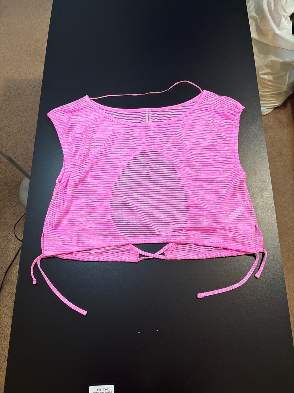 FP Movement Free People Pink Open Back Drawstring Top S
